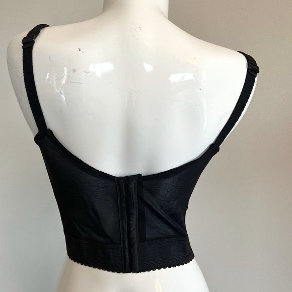 Vintage Q-T Intimates longline Wireless Corset Bra Style 1136 Black NWT - Picture 7 of 10